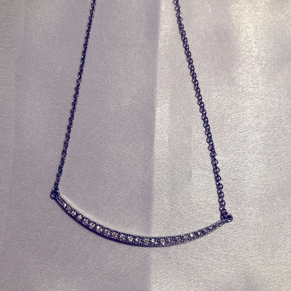 Silver crystal necklace